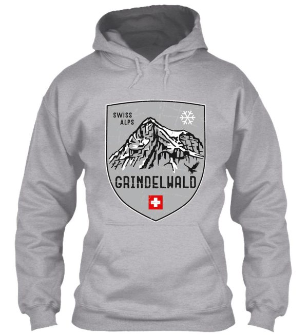 grindelwald mountain switzerland emblem hoodie