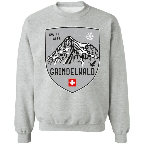 grindelwald mountain switzerland emblem sweatshirt