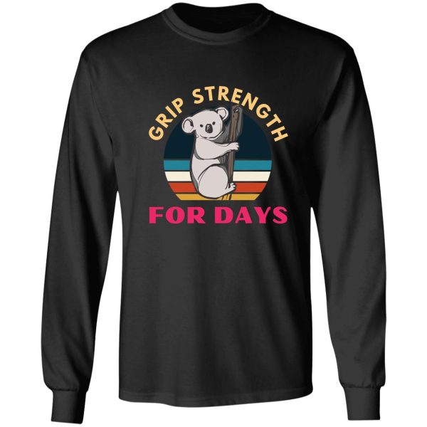 grip strength for days. koala. funny climbing long sleeve