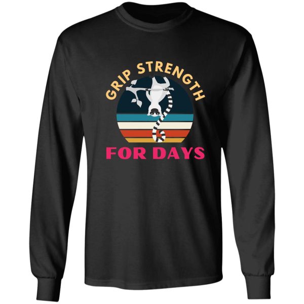 grip strength for days. monkey. funny climbing long sleeve