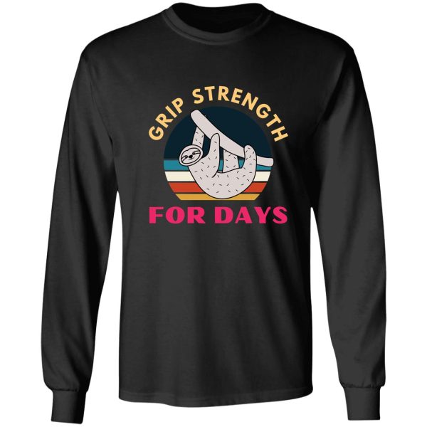 grip strength for days. sloth. funny climbing long sleeve