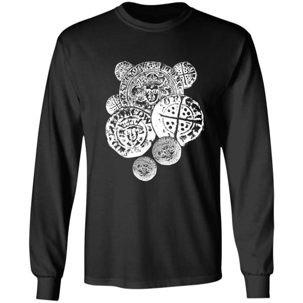 hammered coin tshirt - ideal for those that love metal detecting long sleeve