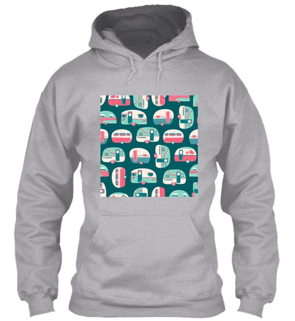 hand drawn camping trailers hoodie