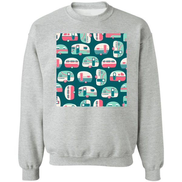 hand drawn camping trailers sweatshirt