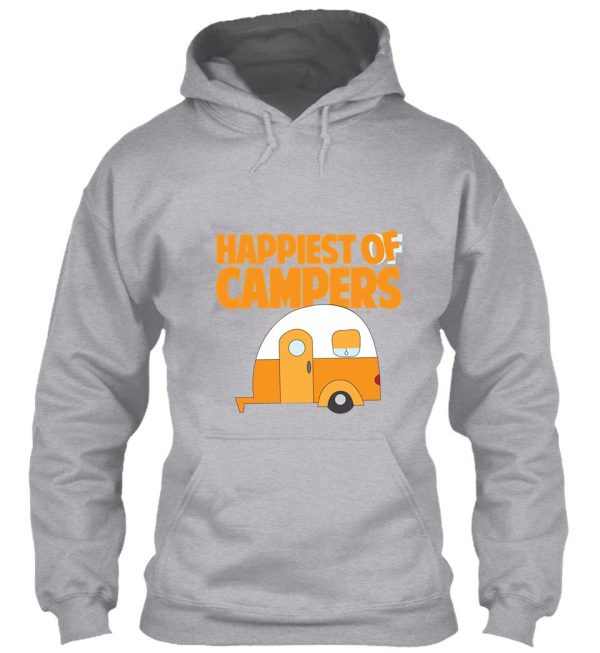 happiest of campers retro themed orange camper hoodie