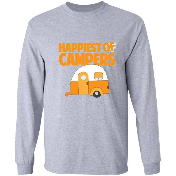 happiest of campers retro themed orange camper long sleeve