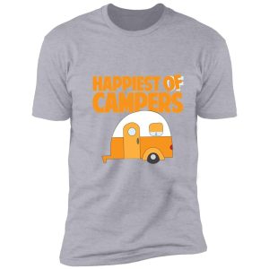 happiest of campers retro themed orange camper shirt