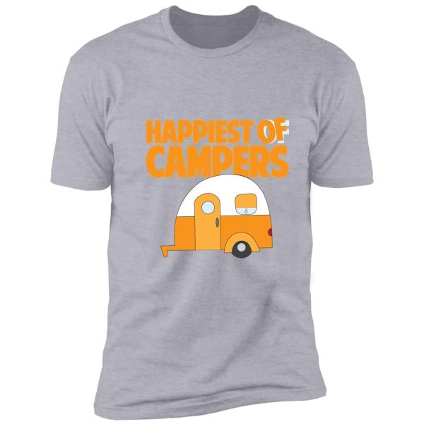 happiest of campers retro themed orange camper shirt