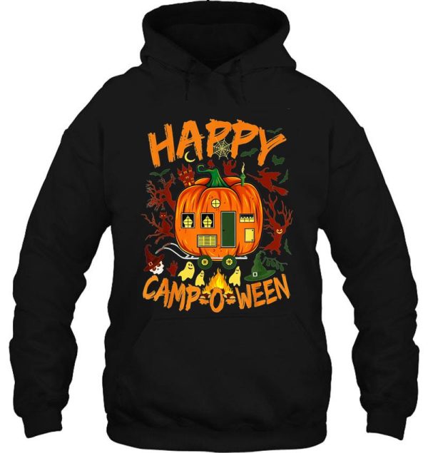 happy camp-o-ween funny halloween camping camper gift hoodie