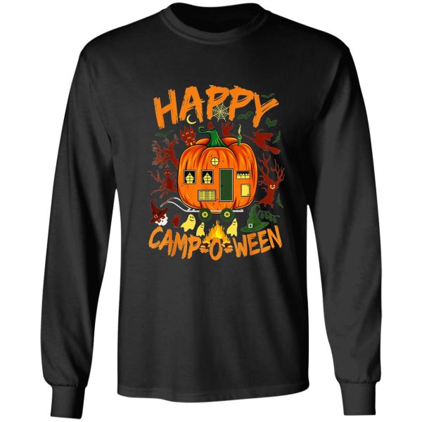 happy camp-o-ween funny halloween camping camper gift long sleeve