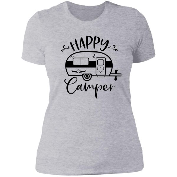 happy camper camping camper lady t-shirt