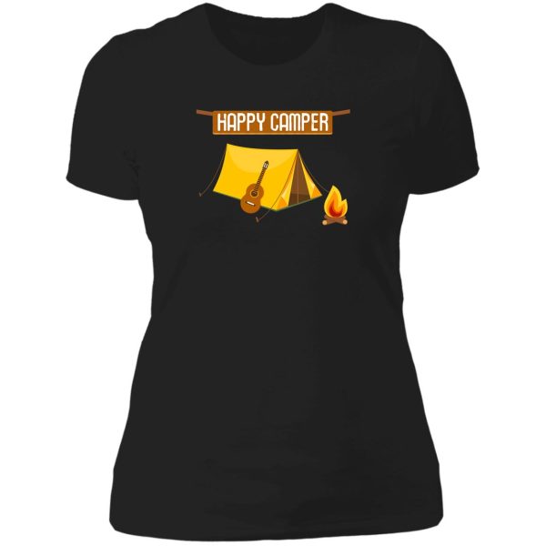 happy camper camping lady t-shirt