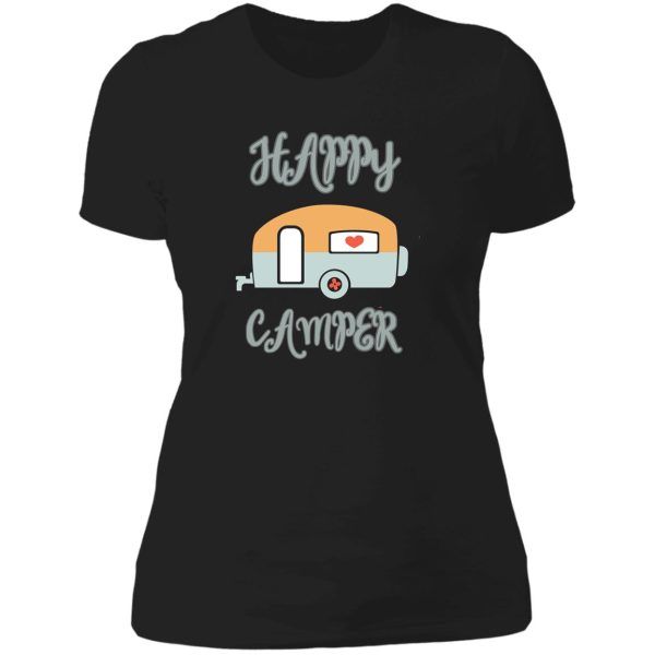 happy camper camping lovers gift lady t-shirt