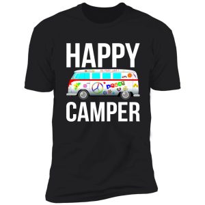 happy camper camping van peace sign hippies 1970s campers shirt