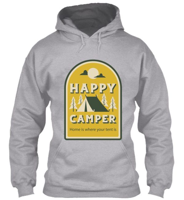 happy camper - campinging days summer - sunshine summer holiday tent camping days retro vintage hoodie