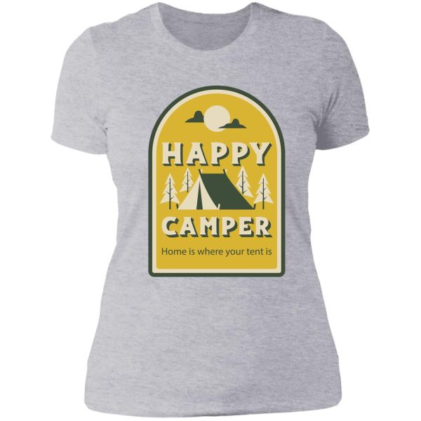 happy camper - campinging days summer - sunshine summer holiday tent camping days retro vintage lady t-shirt