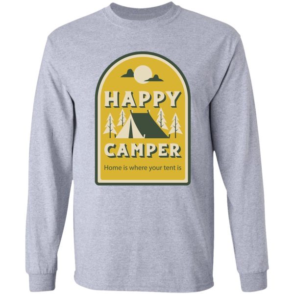 happy camper - campinging days summer - sunshine summer holiday tent camping days retro vintage long sleeve