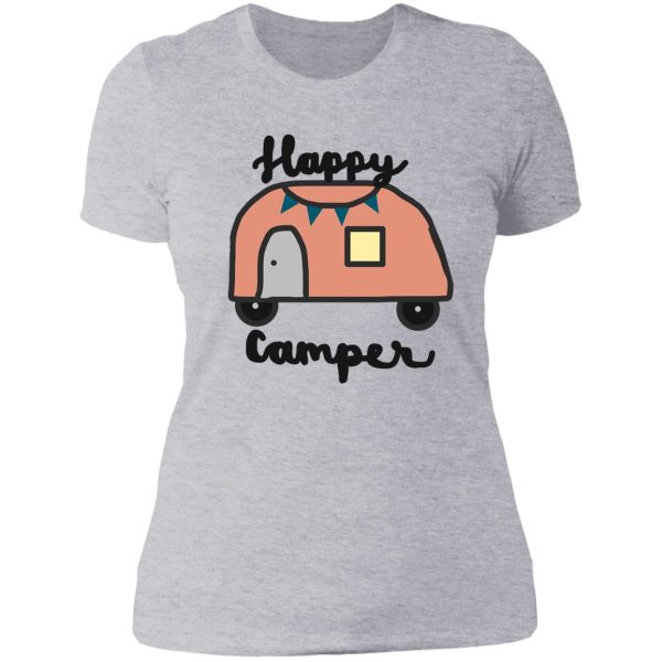 happy camper coral lady t-shirt