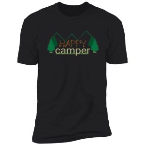 happy camper design, great for t-shirts, bags, and towels. enjoy camping! shirt