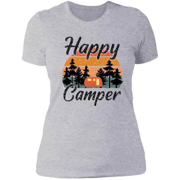 happy camper design lady t-shirt