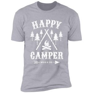 happy camper distressed white shirt