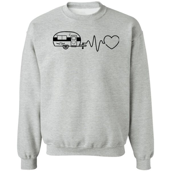 happy camper happy camper heartbeat camper heartbeat sweatshirt