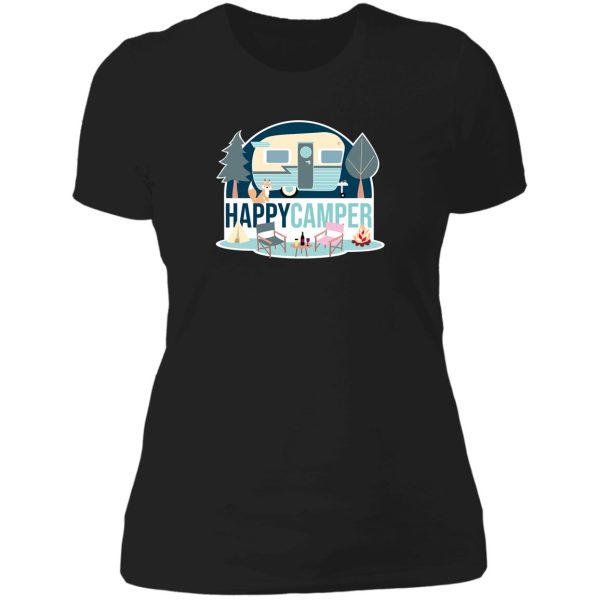 happy camper lady t-shirt