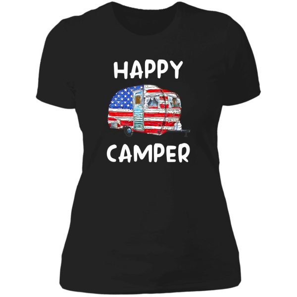 happy camper lady t-shirt