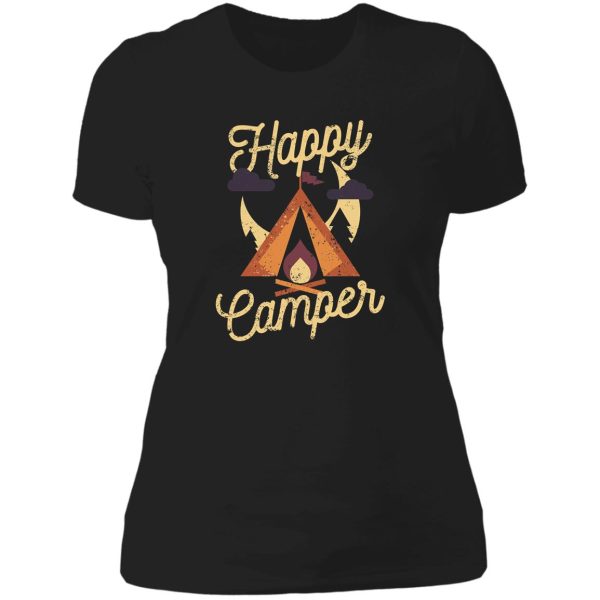 happy camper lady t-shirt