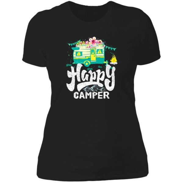 happy camper lady t-shirt