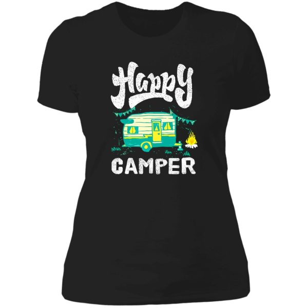 happy camper lady t-shirt