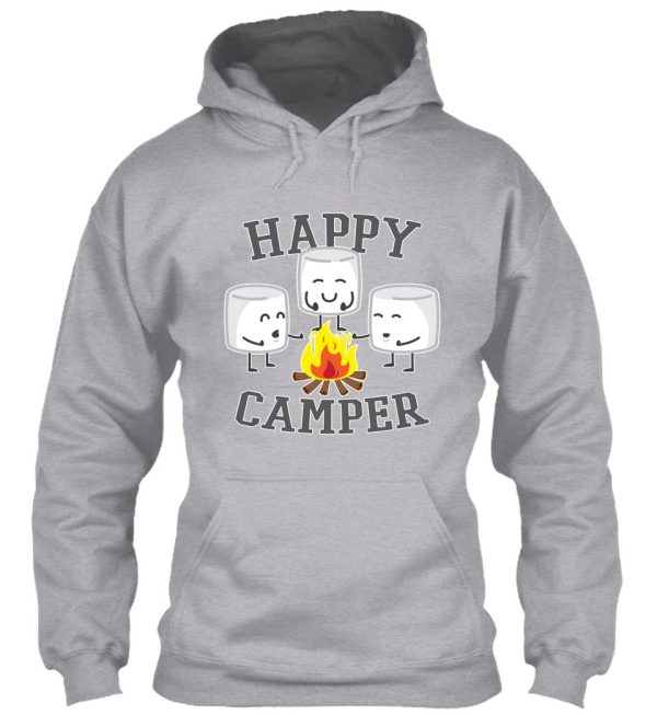 happy camper marshmallows design hoodie