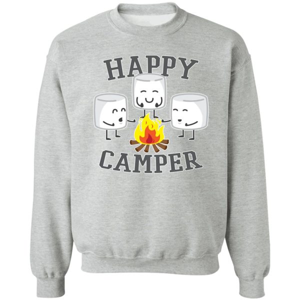 happy camper marshmallows design sweatshirt