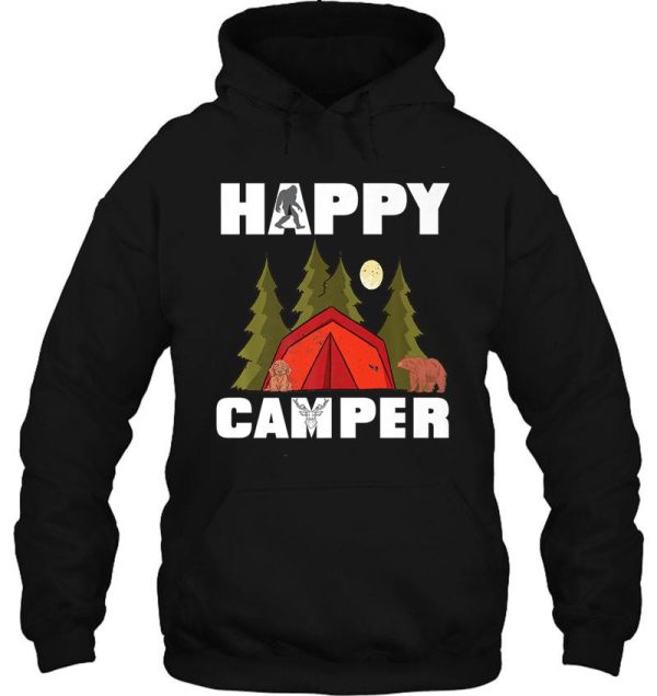 happy camper outdoor life camp camping forest nature moon hoodie