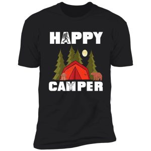 happy camper outdoor life camp camping forest nature moon shirt