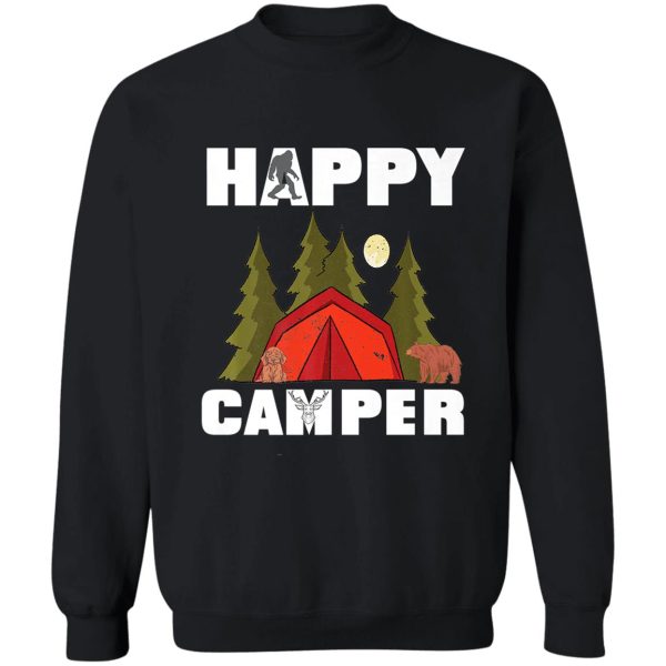 happy camper outdoor life camp camping forest nature moon sweatshirt