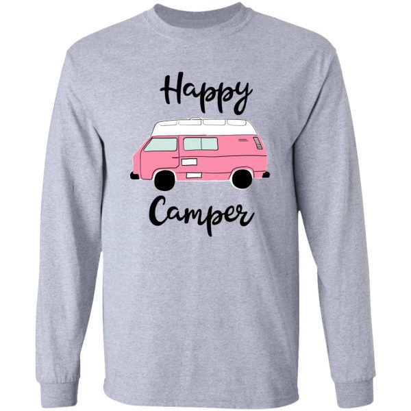 happy camper - pink camper van long sleeve
