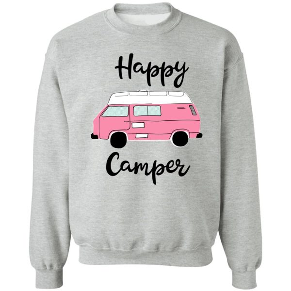 happy camper - pink camper van sweatshirt