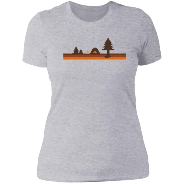 happy camper (retro 70s camping) lady t-shirt