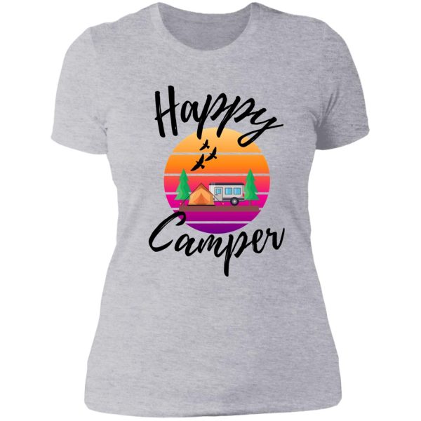 happy camper retro - rv life lady t-shirt