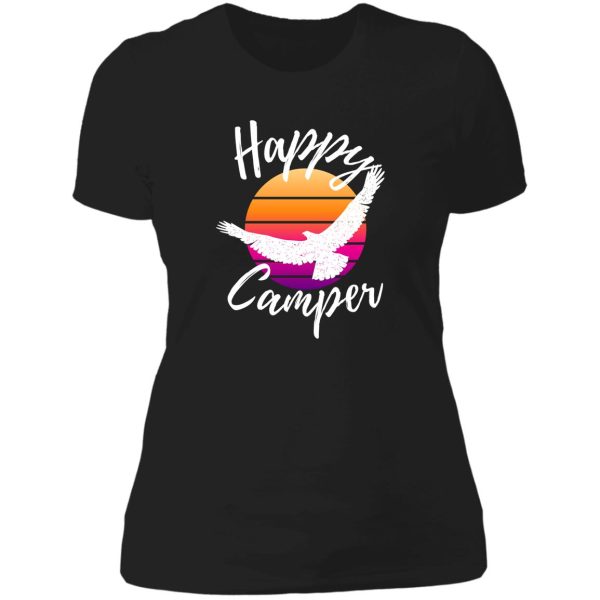 happy camper retro - rv life lady t-shirt