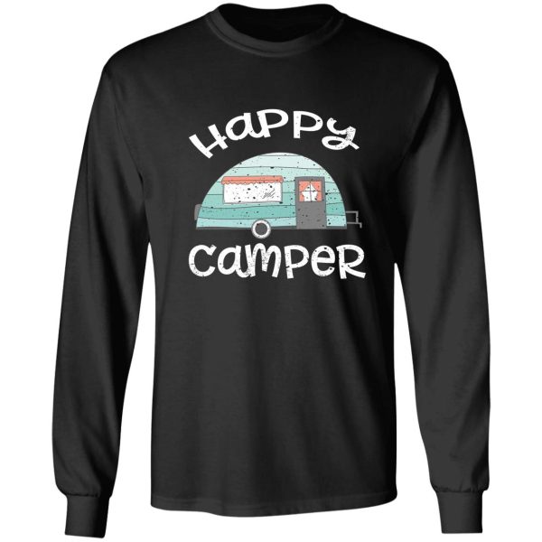 happy camper retro trailer rv caravan camping long sleeve