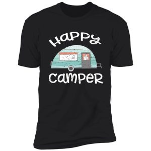 happy camper retro trailer rv caravan camping shirt