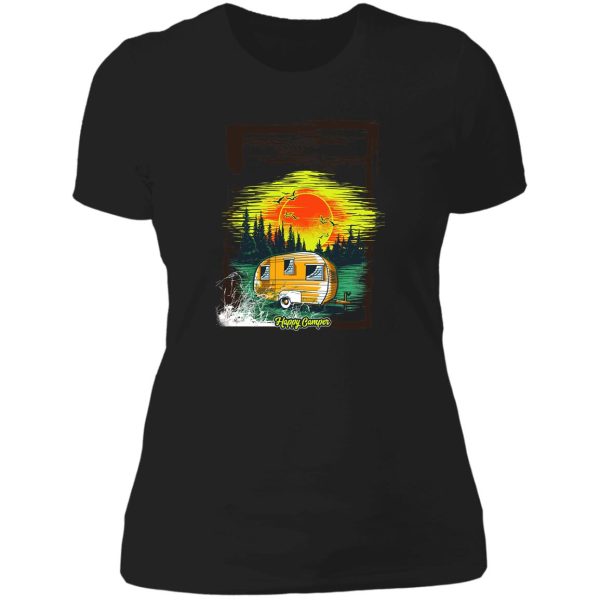 happy camper t shirt lady t-shirt