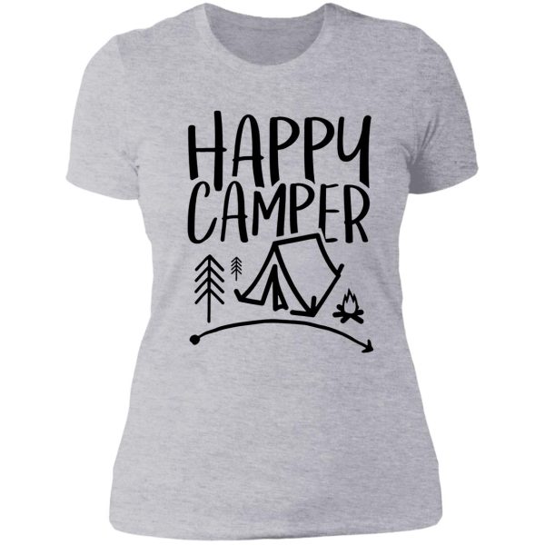 happy camper t-shirt. lady t-shirt