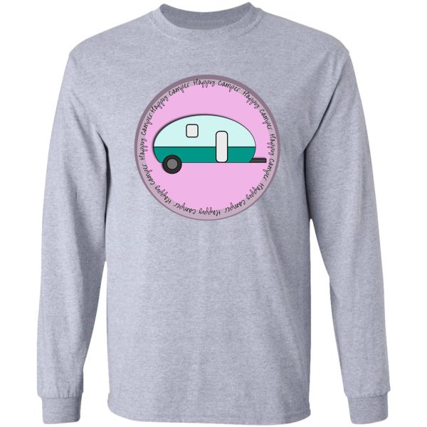 happy camper trailer purple long sleeve