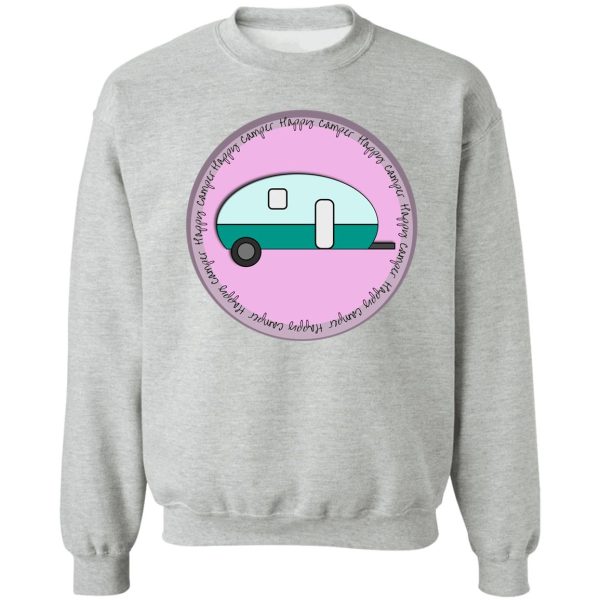 happy camper trailer purple sweatshirt