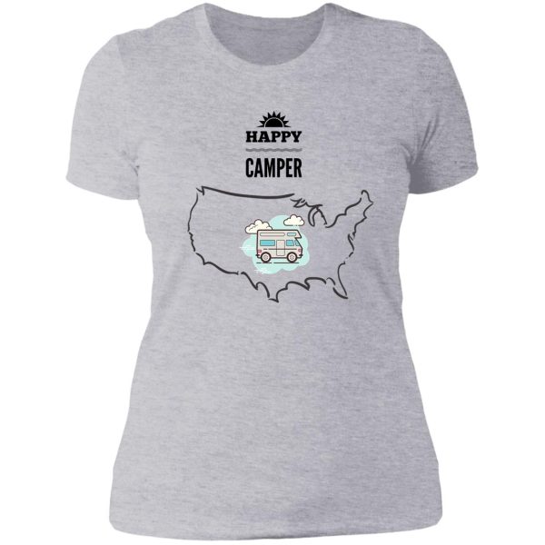 happy camper usa lady t-shirt