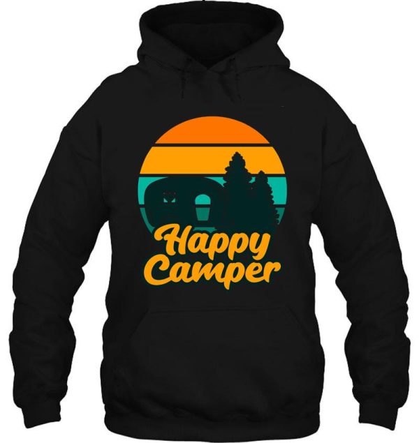 happy camper vintage colours hoodie