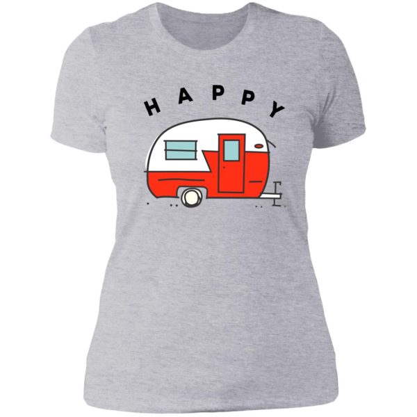 happy camper vintage shasta lady t-shirt